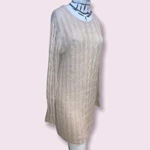 Volcom On Track Dress sweater Long Sleeve Cable Knit Beige Tan cream S NWT Deal